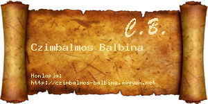 Czimbalmos Balbina névjegykártya